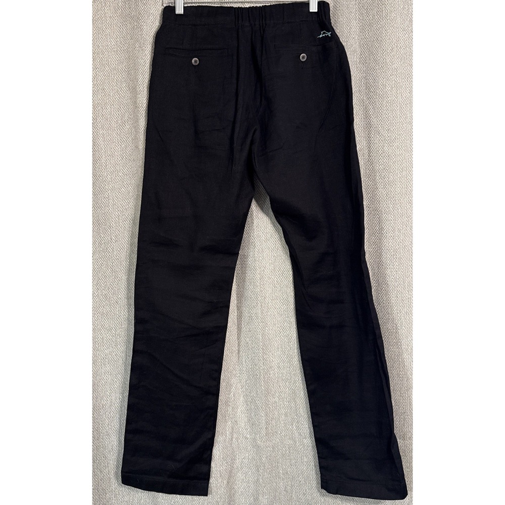 Tommy Bahama Women's Palmbray Tapered Linen Pants Size Small Black Pull On - Picture 2 of 6